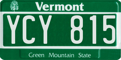 VT license plate YCY815
