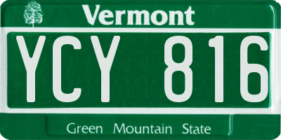 VT license plate YCY816