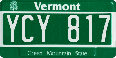 VT license plate YCY817