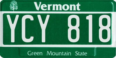 VT license plate YCY818