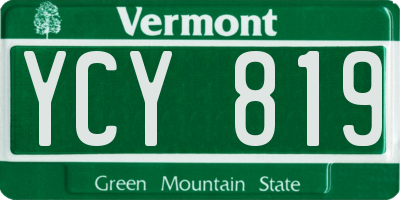 VT license plate YCY819