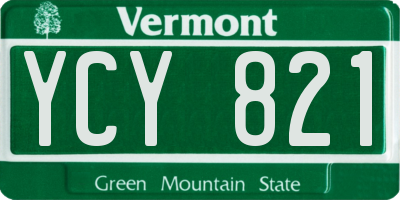 VT license plate YCY821