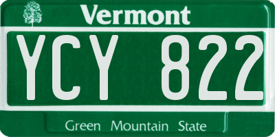 VT license plate YCY822