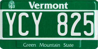 VT license plate YCY825