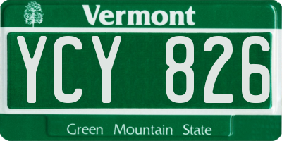 VT license plate YCY826