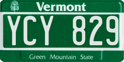 VT license plate YCY829