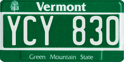 VT license plate YCY830