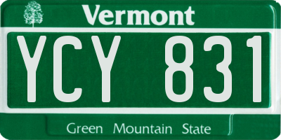 VT license plate YCY831