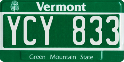 VT license plate YCY833