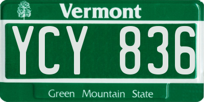 VT license plate YCY836