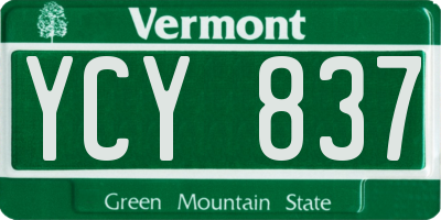 VT license plate YCY837