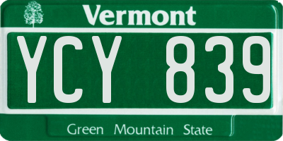 VT license plate YCY839