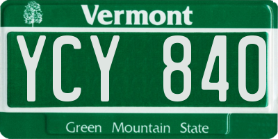 VT license plate YCY840