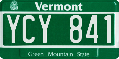 VT license plate YCY841