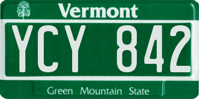 VT license plate YCY842