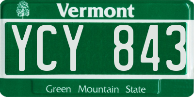 VT license plate YCY843