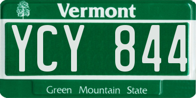 VT license plate YCY844