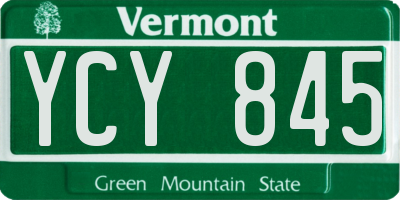 VT license plate YCY845
