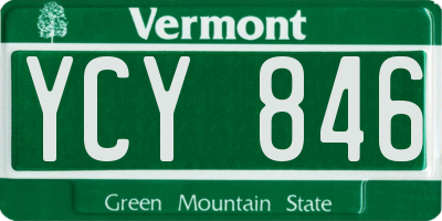 VT license plate YCY846
