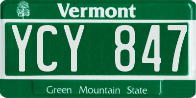 VT license plate YCY847