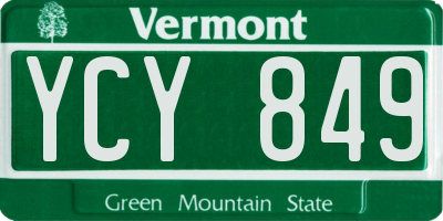VT license plate YCY849