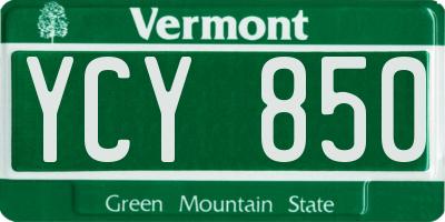 VT license plate YCY850