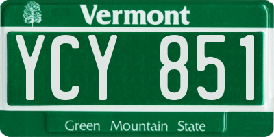 VT license plate YCY851