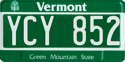 VT license plate YCY852