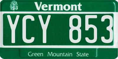 VT license plate YCY853