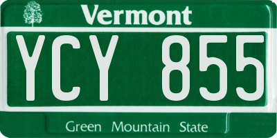 VT license plate YCY855