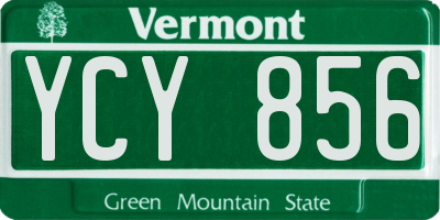 VT license plate YCY856