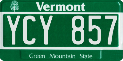 VT license plate YCY857