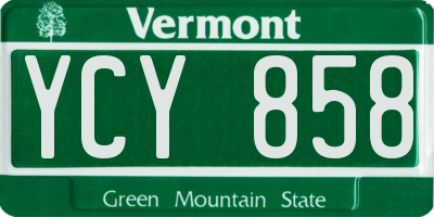 VT license plate YCY858
