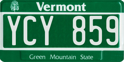 VT license plate YCY859