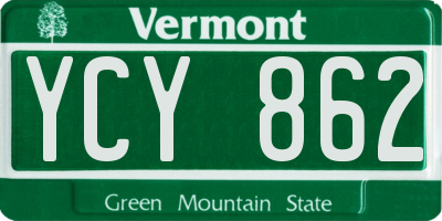 VT license plate YCY862