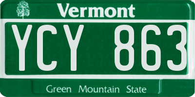 VT license plate YCY863