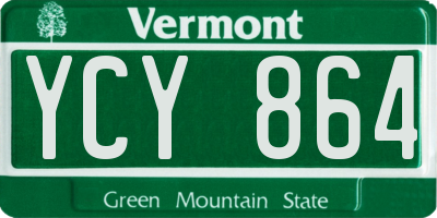 VT license plate YCY864