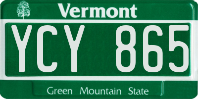 VT license plate YCY865