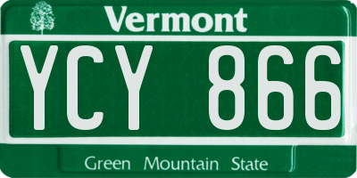 VT license plate YCY866