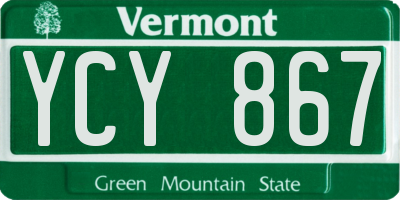 VT license plate YCY867