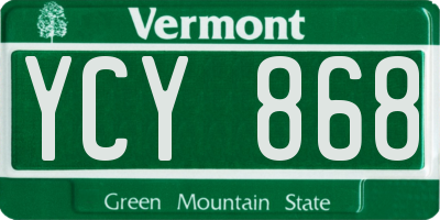 VT license plate YCY868