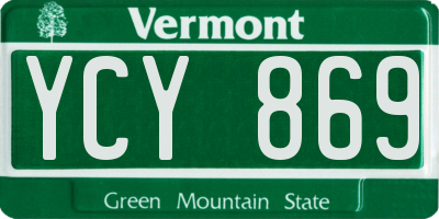 VT license plate YCY869
