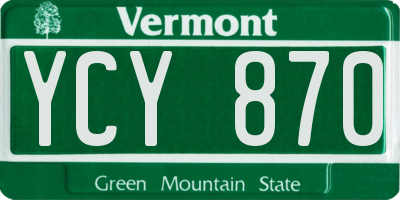 VT license plate YCY870