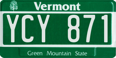 VT license plate YCY871
