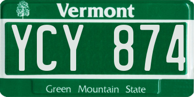 VT license plate YCY874