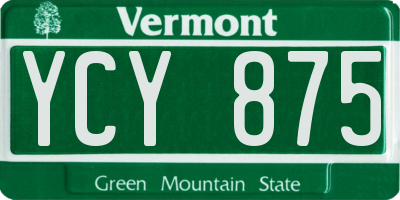 VT license plate YCY875