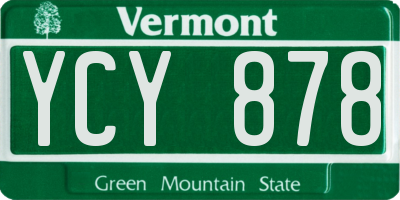 VT license plate YCY878