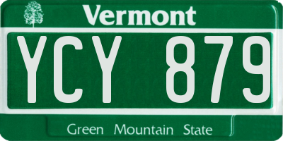VT license plate YCY879