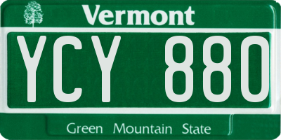 VT license plate YCY880