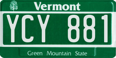 VT license plate YCY881